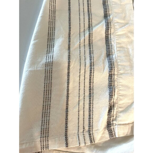 Hearth And Home Magnolia Drapes Curtain set 2 soft white / blue gray ticking 85" - Picture 7 of 9